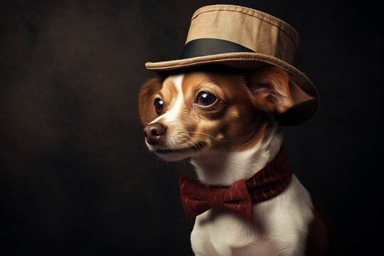 a dog, cute, adorable, dog wearing a hat