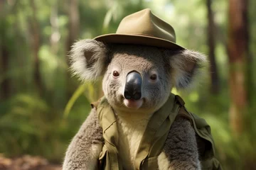 Rolgordijnen a koala, cute, adorable, koala with glasses © Salawati