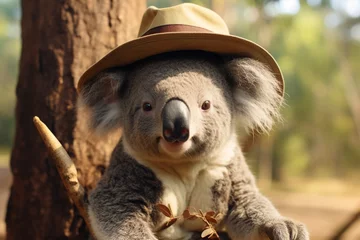 Tuinposter a koala, cute, adorable, koala with glasses © Salawati