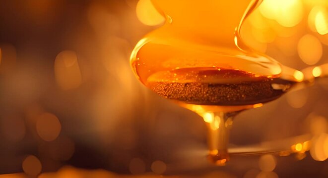 Sweet Indulgence: Close-up of Flowing Honey (Horizontal)