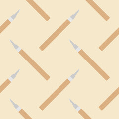 hobby knife seamless pattern vector illustration. art knife or hobby knife detailed vector illustration of hobby and utility knife handles and blades. aper cutter, cutter breadboard, craft knife