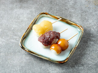 skewered sweet dumplings,Dango, Japanese traditional sweets dango	