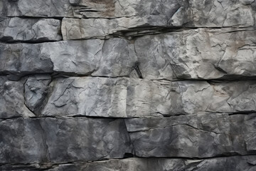 Fototapeta premium Gray rock texture background. Grunge brick stone wall with copy space for design wide long banner. Abstract empty slate textured