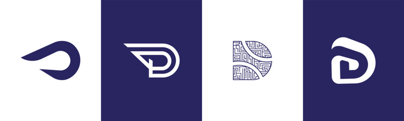 vector collection of letter D, in various styles