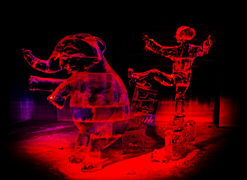 An Ice sculpture from Winterlude, a carnival held each winter in Ottawa, Ontario, Canada