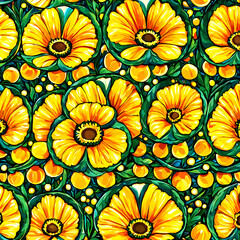 Yellow Flowers Background