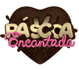 Easter Label render 3d chocolate