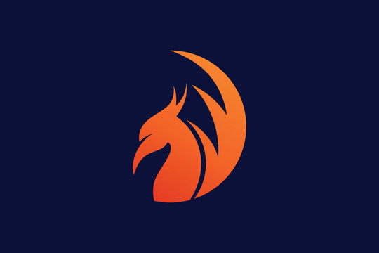bird phoenix element design with simple concept