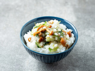 Okra nameko mushroom , Japanese cuisine