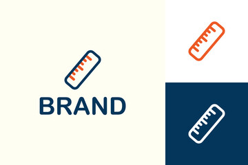 Minimalist Ruler Outline Logo Vector