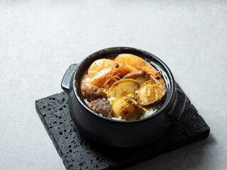 Abalone, shrimp and mushroom rice bowl