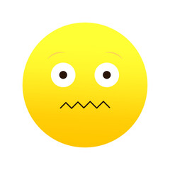 Anxious face emoji. Nervous expression. Vector illustration. EPS 10.