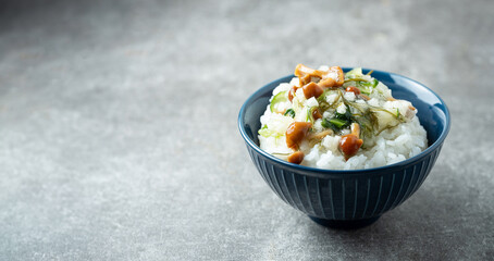 Okra nameko mushroom , Japanese cuisine	