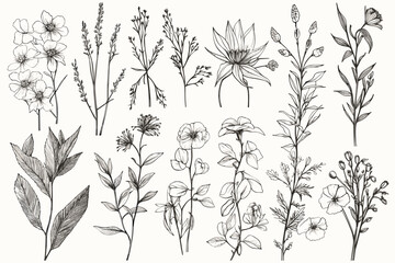 Seamless horizontal vector pattern garden tulips