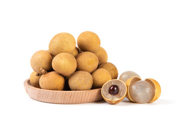 fresh longan isolated on white background.