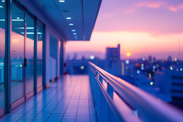 Balcony View of a Vibrant Sunset Skyline