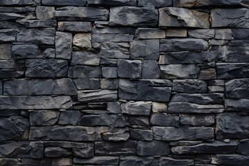 Fototapeta premium Natural black stone wall