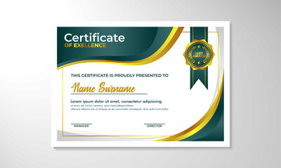 elegant gradient certificate design template - obrazy, fototapety, plakaty