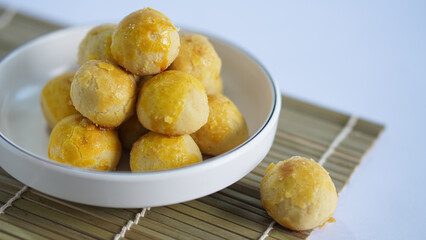 A Pile of Nastar or Ananas Taartjes or Pineapple Tart Usually Served During Hari Raya