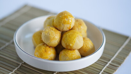 A Pile of Nastar or Ananas Taartjes or Pineapple Tart Usually Served During Hari Raya