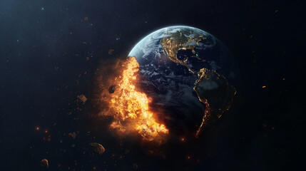 Meteor strikes earth