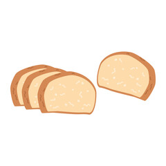 Homemade Banana Bread slice illustration