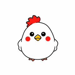 Baby cock in kawaii style vector illustration