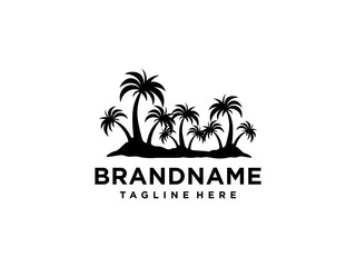 Obraz premium palm tree logo vector icon illustration