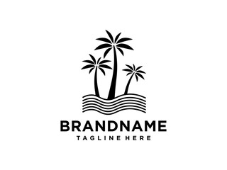 palm tree logo vector icon illustration
