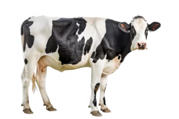 Fotobehang white and black cow on transparency background PNG  © Sim