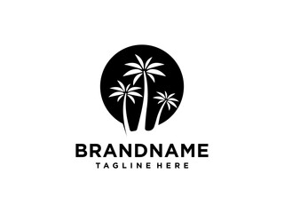 palm tree logo vector icon illustration