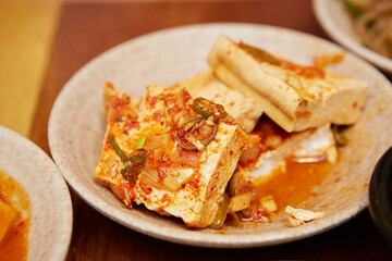 Braised tofu with spicy sauce