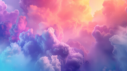 Colorful clouds for poster background