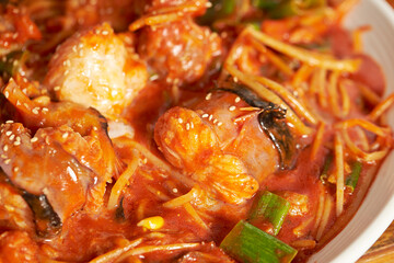  steamed monkfish smothered in spicy sauce
