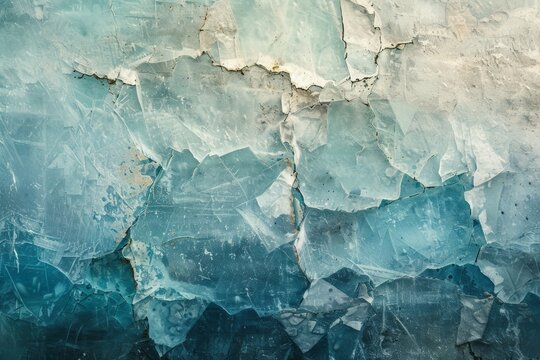 The ice is showing its gritty texture, showcasing a matte background, chalky aesthetics, nostalgic paintings, post processing, and icepunk aesthetics.