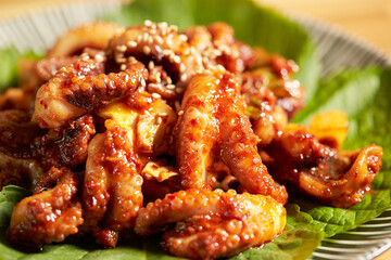 Korean food ,Braised Spicy Seafood and Octopus