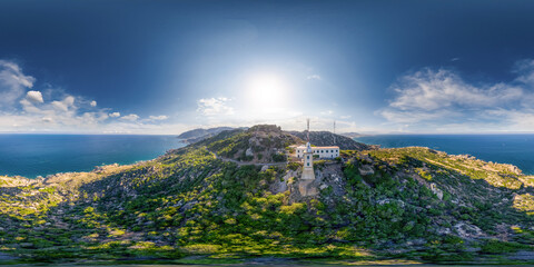 360 photo, Mui Dinh lighthouse in Ninh Thuan province, Viet Nam 