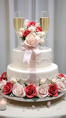 Happy Anniversary! - A joyous celebration with a beautiful cake, Champagne, and heartfelt gifts