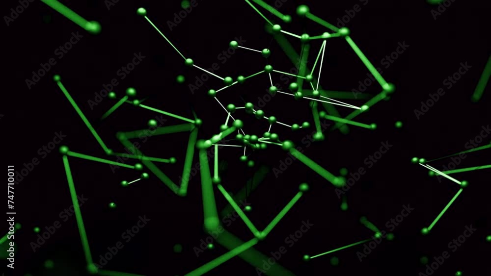 Poster abstract digital connection moving dots and lines. design. technology background, network connection