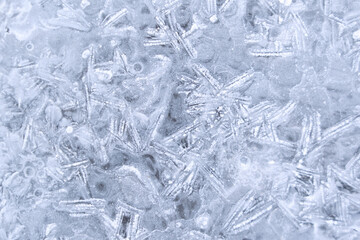 Fototapeta premium Ice texture crystal, Textured cold frosty surface of ice.