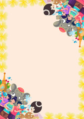 frame made of colorful confetti