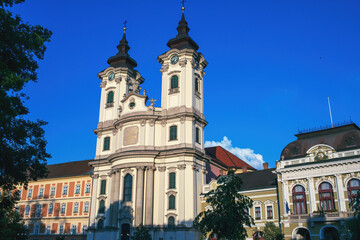 Fototapeta na wymiar Minorite church in Eger,Hungary.Summer season