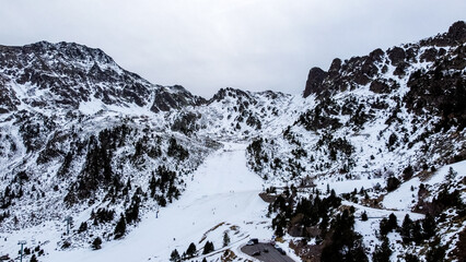 snow covered mountains