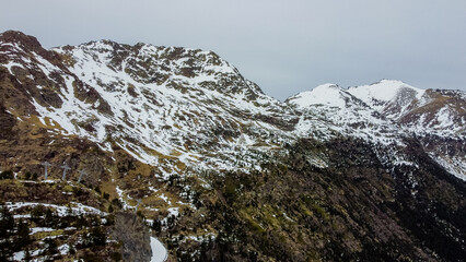 snow covered rocks