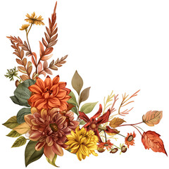 Elegant Watercolor Fall Leaves Clipart