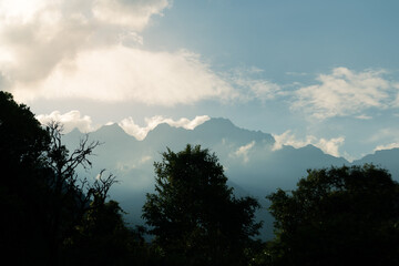 sunset in the mountains of farallones de cali national park