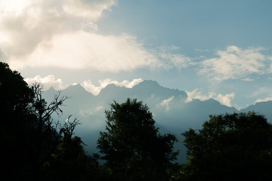 sunset in the mountains of farallones de cali national park