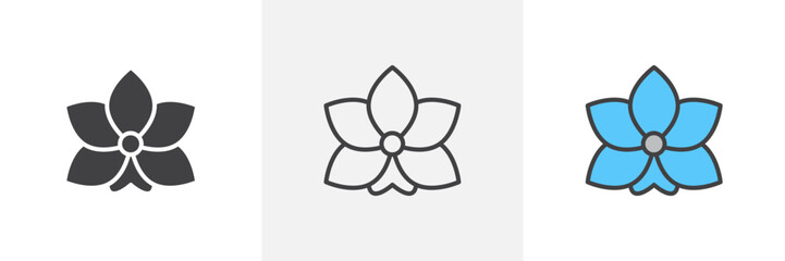 Moth Orchid Isolated Line Icon Style Design. Simple Vector Illustration
