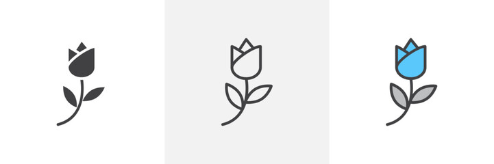 Rose Isolated Line Icon Style Design. Simple Vector Illustration