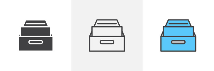 Folder Box Isolated Line Icon Style Design. Simple Vector Illustration